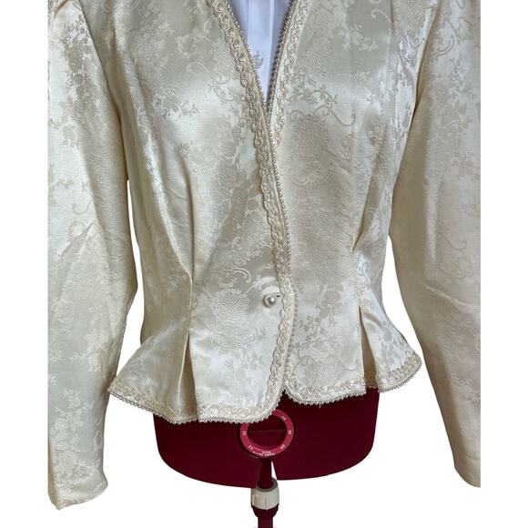 Vintage Nah Nah Jonathan Tait Size 13 14 Cotton Blend Bridal Jacket Cream - Picture 4 of 7